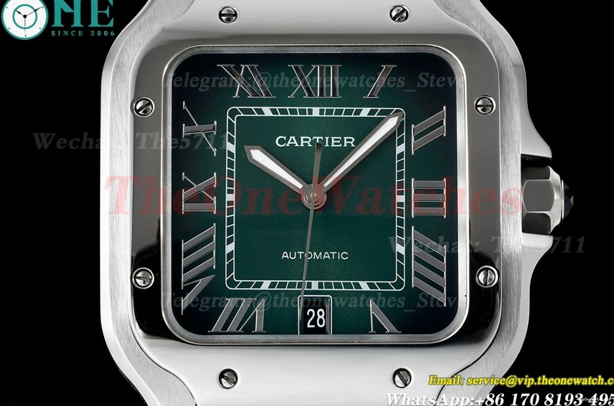 SS SS Santos Cartier XL 40mm MY9015 AF Green De Dial 0522